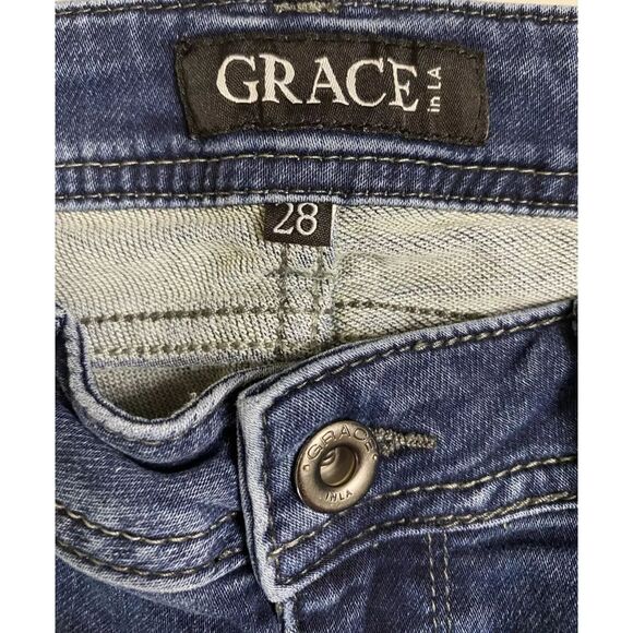 Grace In La Easy Fit Women's Jeans Mid Rise Size 28 (actual 30x28) - Picture 7 of 11
